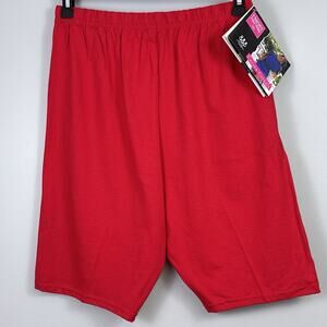 Vintage Fruit Of The Loom Shorts Cotton Casuals High Waist Large Red New NOS
